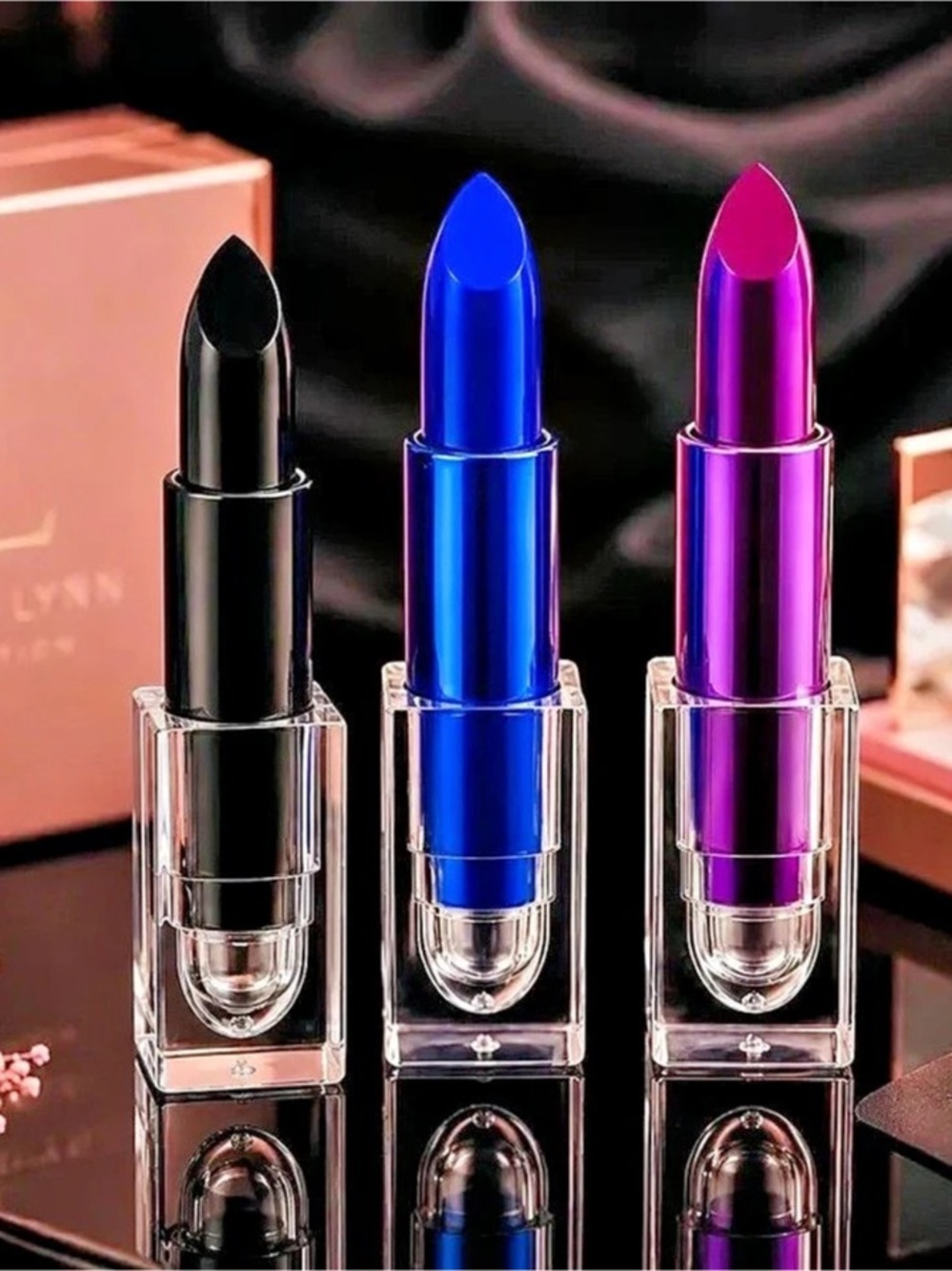 Katrina Lynn Lipstick Set in Blue & Black NWT